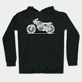 CL360 Scrambler Motorcycle White Sketch Art Hoodie